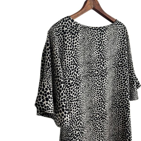 Dendrobium Leopard Print Mini Shift Dress Black White Size 38 - Picture 3 of 7